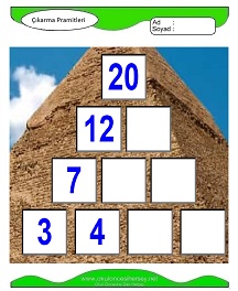 Çıkarma Pramidi Çalışma Sayfaları
